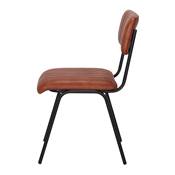 Lot 2 chaises cuir style industriel mid century marron