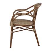 Lot 2 chaises rotin synthétique style bistrot naturel