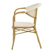 Lot 2 chaises d’extérieur style bistrot blanc et naturel