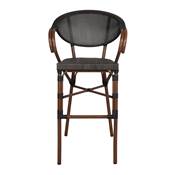 Lot 2 Tabourets hauts d’extérieur style bistrot graphite