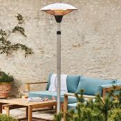 Parasol chauffant électrique télescopique 170 à 205cm inox 900 à 2100 watts