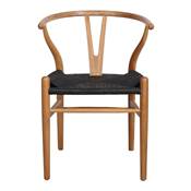 Lot 2 chaises bois style nordique naturel et noir