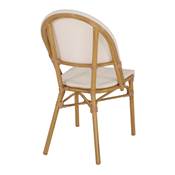 Lot 2 chaises d’extérieur style bistrot blanc et naturel