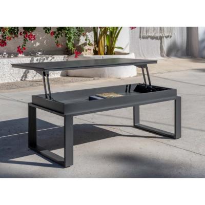 Table basse à plateau élevable 50 à 73cm anthracite 100x60cm