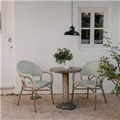 Lot 2 chaises d’extérieur style bistro vert eau