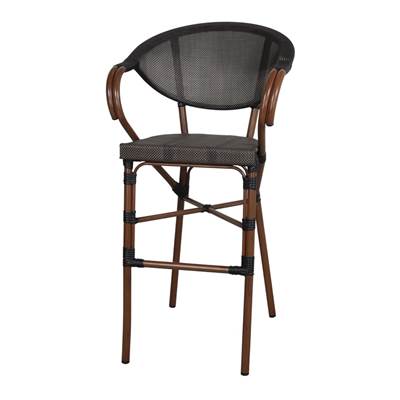 Lot 2 Tabourets hauts d’extérieur style bistrot graphite