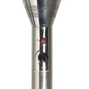 Parasol chauffant à gaz inox pied cache bouteille, tablette, 12m2 59 h