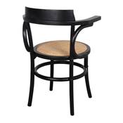 Lot 2 chaises bois et rotin avec accoudoirs bistro noir