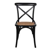 Lot 2 chaises bois style bistrot noir