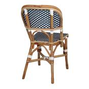 Lot 2 chaises rotin style bistrot bleu