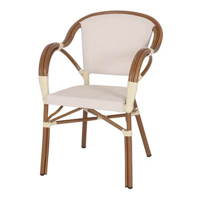 Lot 2 chaises d’extérieur style bistrot beige