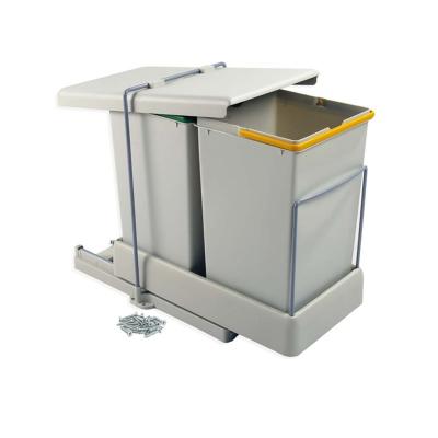 Poubelles de tri sélectif fixation inférieure 2 bacs 14 litres