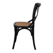 Lot 2 chaises bois style bistrot noir