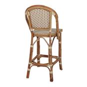 Lot 2 Tabourets hauts rotin style bistrot beige