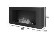 Caisson mural biowall 720 noire 1 brûleur termobio 720 noir 1 verre protection