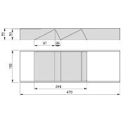 Organisateur incliné Orderbox pour tiroir  Acier et Bois 150x470 mm Gris anthracite