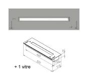 Caisson mural biowall 500 noire 1 brûleur termobio 500 inox 1 verre protection