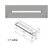 Caisson mural biowall 720 blanc 1 brûleur termobio 720 inox 1 verre protection