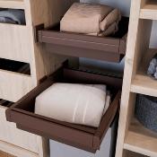 Kit panier métallique coulissant armoire dressing Moka