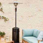 Parasol chauffant à gaz pied cache bouteille noir 12m2 59 h