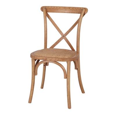 Lot 2 chaises bois style bistrot naturel