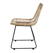 Lot 2 chaises rotin style nordique naturel