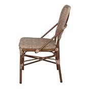 Lot 2 chaises rotin synthétique style bistrot naturel