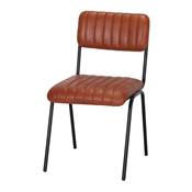 Lot 2 chaises cuir style industriel mid century marron