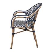 Lot 2 chaises d’extérieur style bistrot bleu