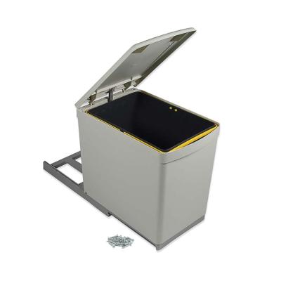 Poubelle de tri sélectif cuisine couvercle automatique 1 bac de 16 litres