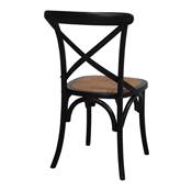 Lot 2 chaises bois style bistrot noir