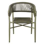 Lot 2 chaises corde et métal style japandi vert