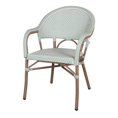 Lot 2 chaises d’extérieur style bistro vert eau