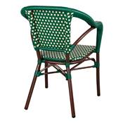 Lot 2 chaises d’extérieur empilable avec accoudoirs style bistrot vert