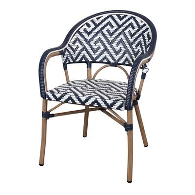 Lot 2 chaises d’extérieur style bistrot bleu