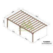 Pergola adossée en bois laminé, SEVILLA